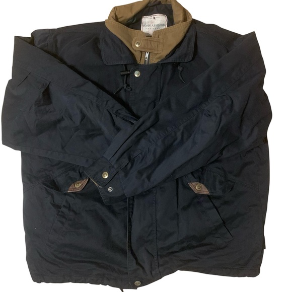 John Ashford Black Bomber Jacket Flannel Lined‎ XL Vintage Outdoor